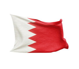 Waving flag of Bahrain isolated on transparent background. 3D rendering