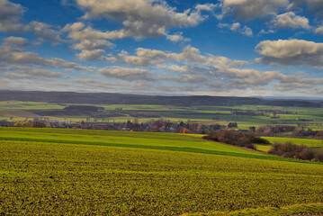 Blick in Richtung Meeder im Coburger Land Deutschland