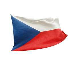 Waving flag of Czech Republic isolated on transparent background. 3D rendering
