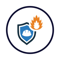 Fire, shield, alarm, fire protection alarm icon