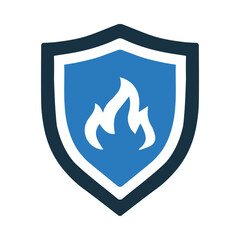 Fire, shield, alarm, fire protection alarm icon