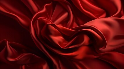 Obraz premium Red Silk Background, Image Ai Generated