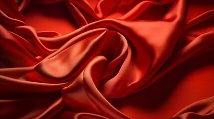 Obraz premium Red Silk Background, Image Ai Generated