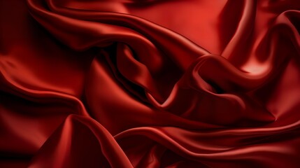 Obraz premium Red Silk Background, Image Ai Generated