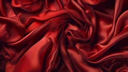 Obraz premium Red Silk Background, Image Ai Generated