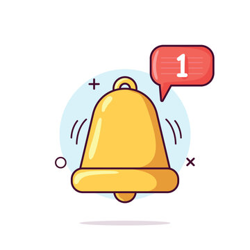 Bell Notification Icon. Cute Vector Illustration