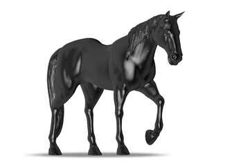 black horse isolated  3d render