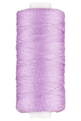 Spool with pink thread for sewing, supply for sewing, isolated object on transparent or white background