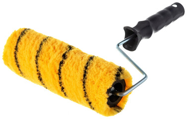 Repair roller for painting fur with colored inserts on a white background