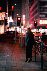 A woman walking in the city