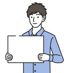 ボードを持つ男性