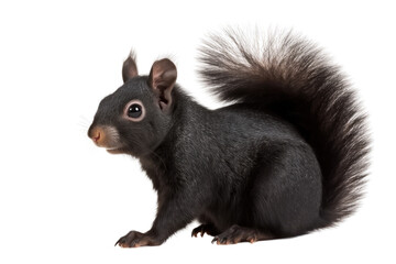 black squirrel isolated on transparent background