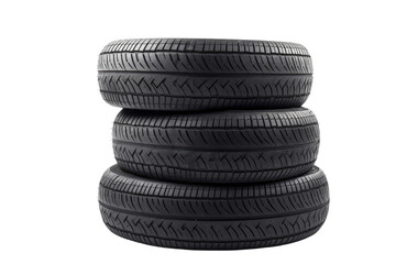Fototapeta na wymiar stack of tires isolated on transparent background
