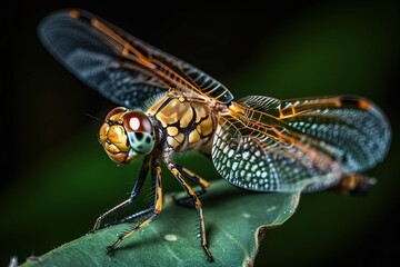 Dragonfly, insect resting in nature (Ai generated)