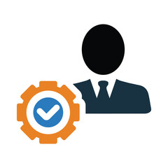 man, people, gear, stick, businessman management icon