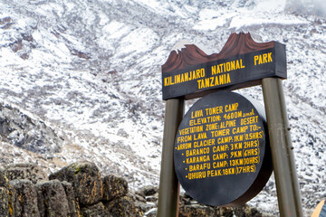 Sign in campground, Lava Tower Camp, Mount Kilimanjaro