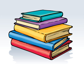 Vector illustration. Symbol of knowledge: a pile of books