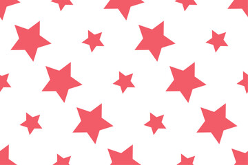 Seamless pattern with stars on white background Vector illustration Texture for wrapping and fabric