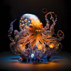 Transparent Jellyfish on dark background