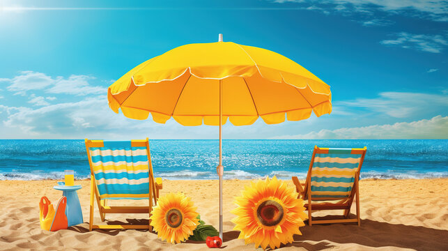 First day of summer 2023, illustration of the first day of summer, vector, summer concept art, vibrant colors summer illustration