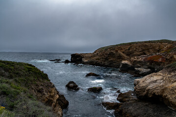 Cloudy day on a rocky coastline