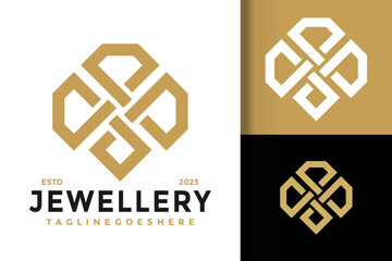 Diamond jewellery logo vector icon illustration