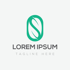 Two leaf s letter summer logo design