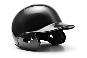 black baseball helmet on a white background. Generative AI