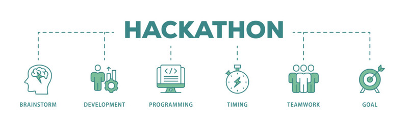 Hackathon icon - vector illustration . hackathon, brainstorm, development, programming, timing, speed, teamwork, goal, infographic, template, concept, banner, pictogram, icon set, icons
