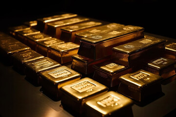 stacked gold bars created with Generative AI technology