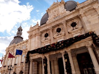 Fototapeta na wymiar Cartagena Spain downtown buildings 