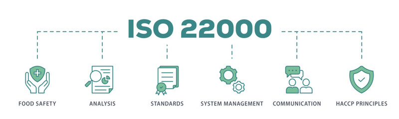 ISO 9001 banner web icon vector illustration concept with icon of quality, management, standard, assurance, business, certification and service
