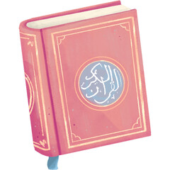 Pink Quran Cartoon for Ramadan Design