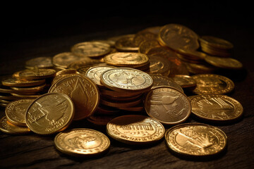 stack of coins created with Generative AI technology