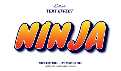 Ninja editable text effect style, anime style text © Riskidesign