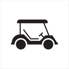 Golf car vector icon. Golf cart symbol. Outdoor golf car flat sign design pictogram illustration. UX UI icon