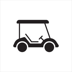 Golf car vector icon. Golf cart symbol. Outdoor golf car flat sign design pictogram illustration. UX UI icon