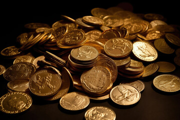 stack of coins created with Generative AI technology