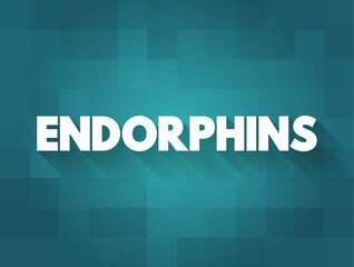 Endorphins are chemicals (hormones) your body releases when it feels pain or stress, text concept background
