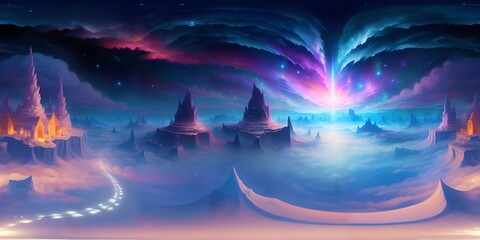 fantasy celestial realm landscape