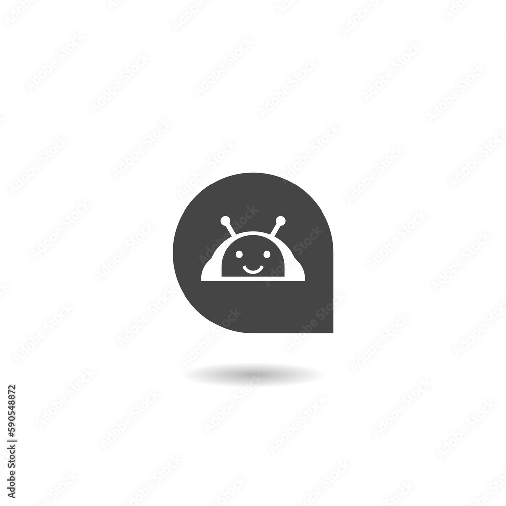 Poster chat bot logo design concept with shadow