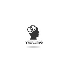 Thinking head icon with shadow