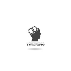 Thinking head icon with shadow