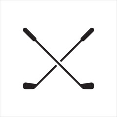 Golf club stick vector icon. Golf clubs flat sign design illustration. Golf stick symbol pictogram. UX UI icon