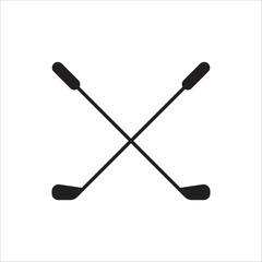 Golf club stick vector icon. Golf clubs flat sign design illustration. Golf stick symbol pictogram. UX UI icon