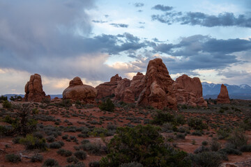 Fototapeta premium Sunset over unique Utah Canyon