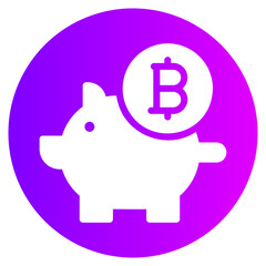 piggy bank gradient icon