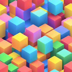 Fototapeta na wymiar Colorful bright cubes