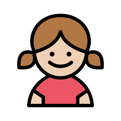 Girl color line icon