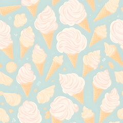 Ice cream seamless pattern